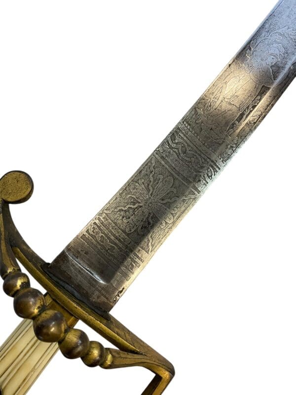 British 5 Ball Spadroon Infantry Officers Sword with Scabbard Prince of Wales - Image 7