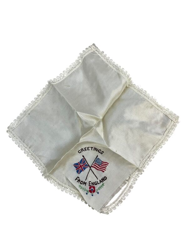 WW2 US British Greetings From England Handkerchief Home Front