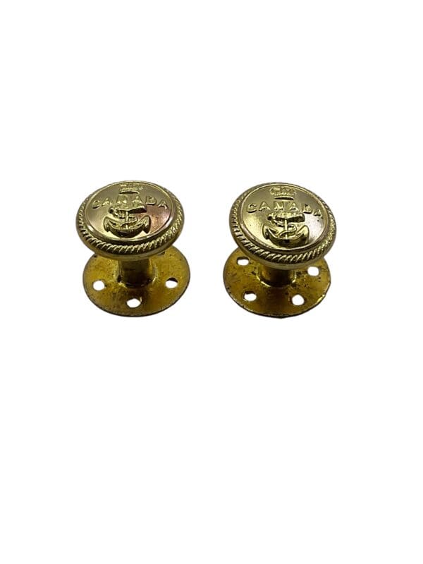 Canadian Forces RCN Navy Officers Shoulder Board Buttons Screw Post Pair - Image 2