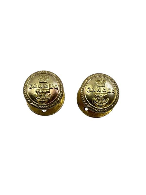 Canadian Forces RCN Navy Officers Shoulder Board Buttons Screw Post Pair