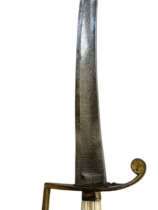 British 5 Ball Spadroon Infantry Officers Sword with Scabbard Prince of Wales - Image 10