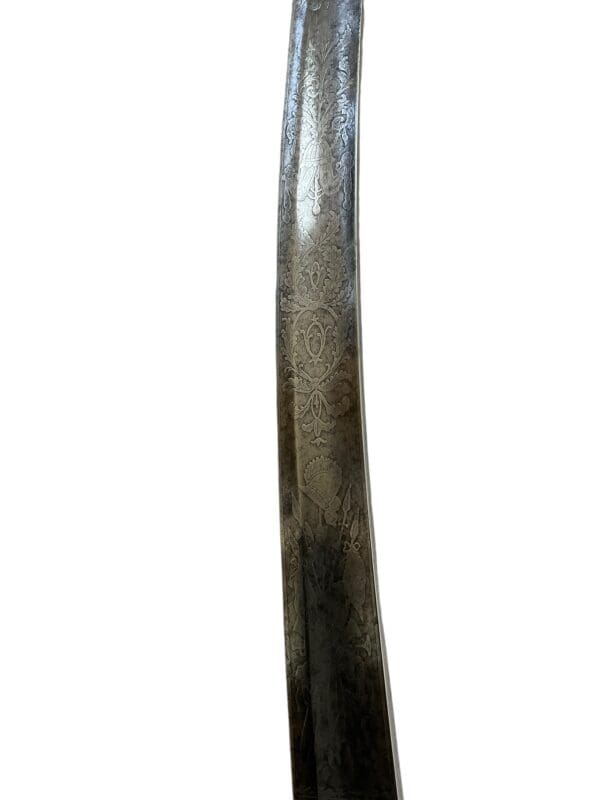 British 5 Ball Spadroon Infantry Officers Sword with Scabbard Prince of Wales - Image 11