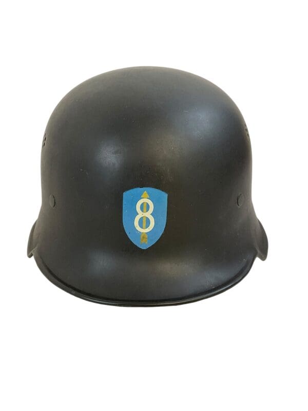 WW2 German Fire Police Feuerschutzpolizei Helmet Captured By US 8th Infantry Souvenir