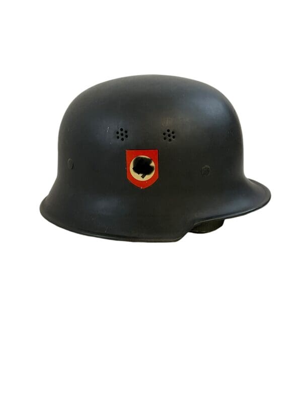 WW2 German Fire Police Feuerschutzpolizei Helmet Captured By US 8th Infantry Souvenir - Image 2