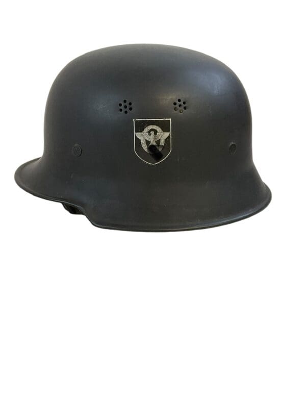 WW2 German Fire Police Feuerschutzpolizei Helmet Captured By US 8th Infantry Souvenir - Image 3