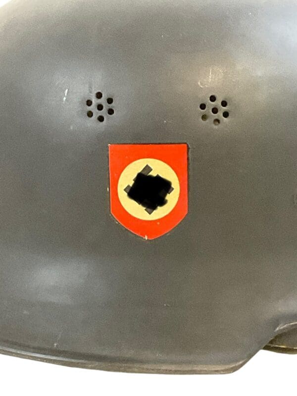 WW2 German Fire Police Feuerschutzpolizei Helmet Captured By US 8th Infantry Souvenir - Image 5