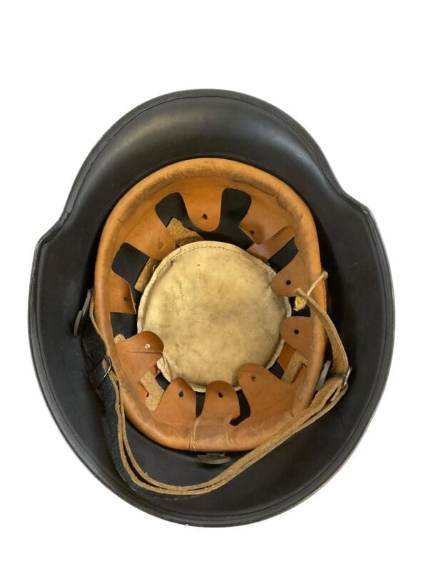 WW2 German Fire Police Feuerschutzpolizei Helmet Captured By US 8th Infantry Souvenir - Image 9