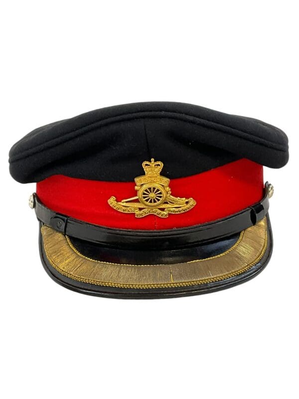 Canadian Forces RCA Artillery Officers Peak Cap Hat with Officers Cap Badge Size 7 1/8