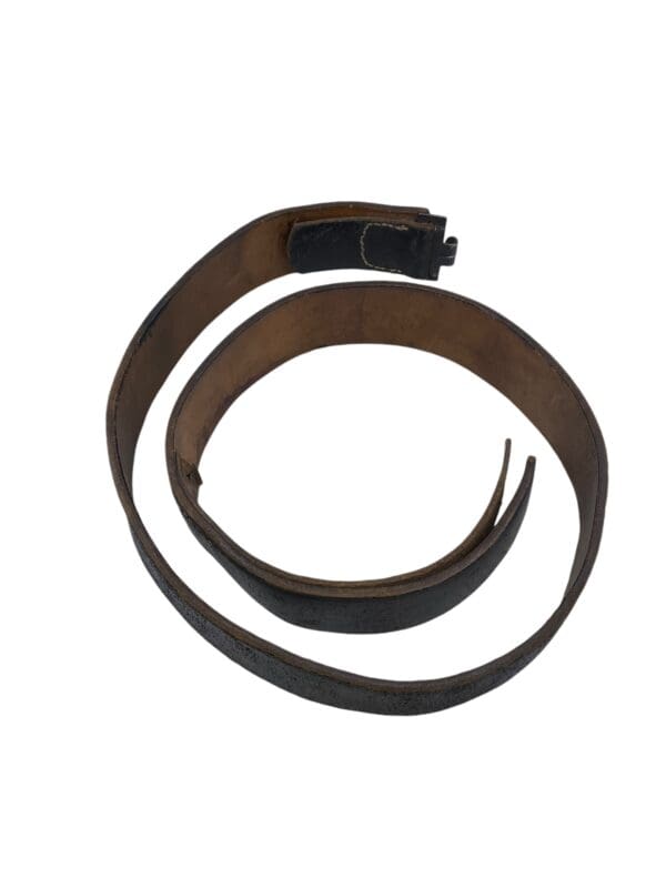 WW2 German Black Leather Equipment Belt - 95cm