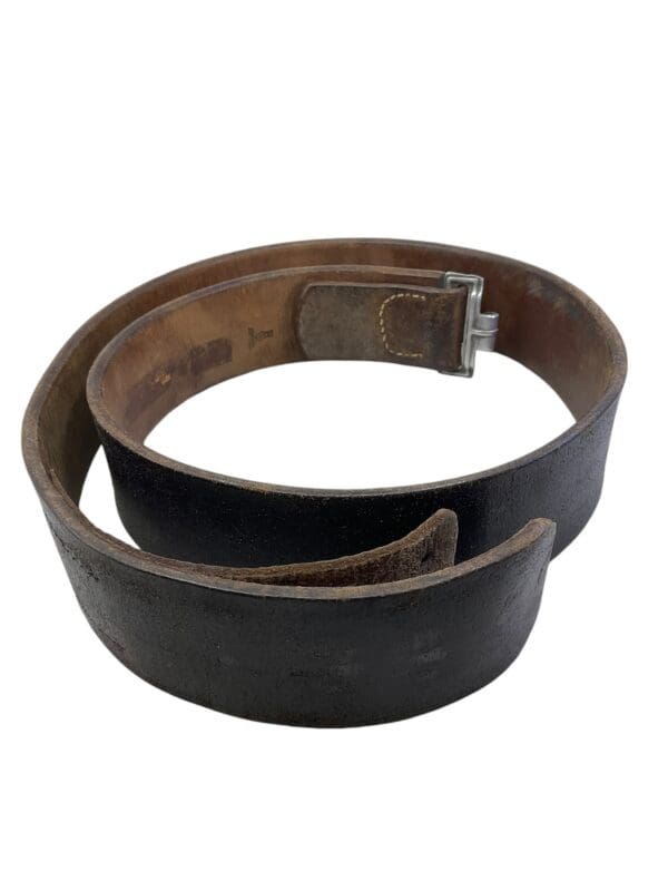 WW2 German Navy Kriegsmarine Marked Black Leather Equipment Belt