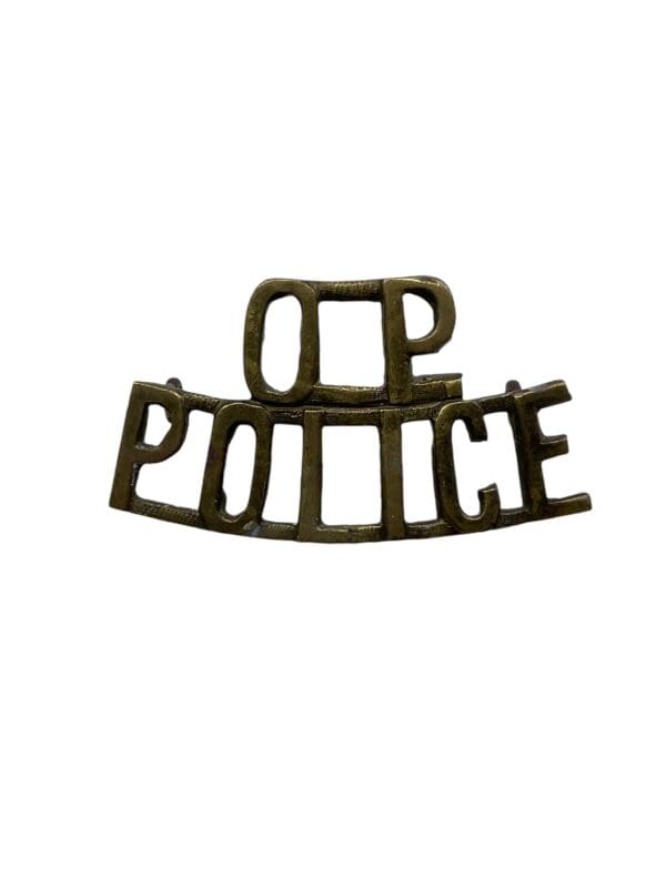 WW2 Canadian Ontario Provincial Police OPP Metal Shoulder Title Insignia Single