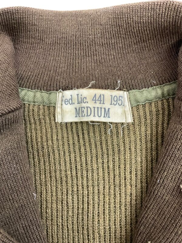 US Army Korean War Wool Sweater Size Medium Dated 1951 - Image 4