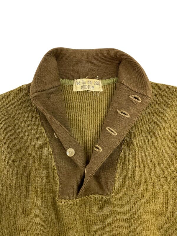 US Army Korean War Wool Sweater Size Medium Dated 1951 - Image 5