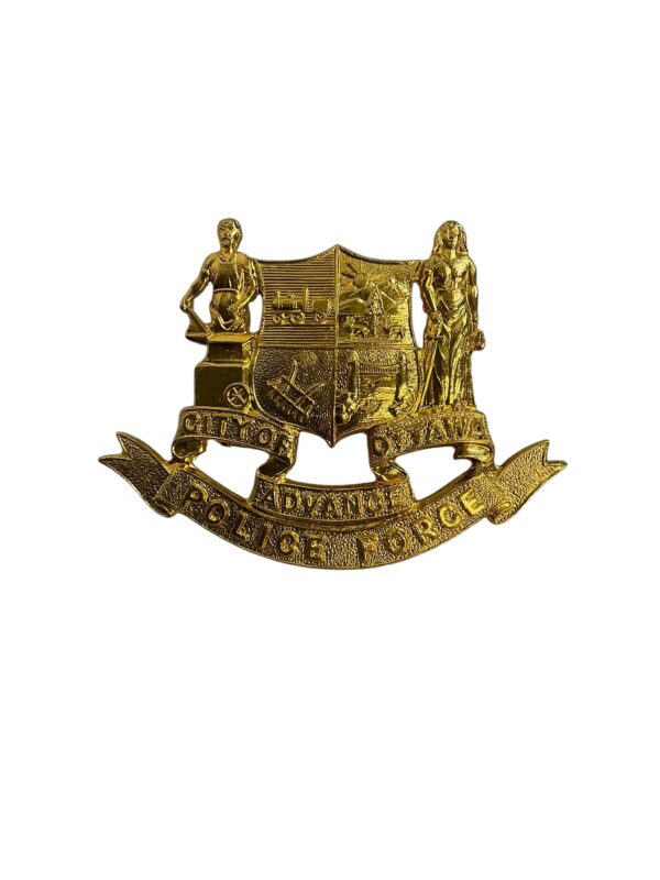 Canadian City of Ottawa Ontario Gold Police Force Cap Badge