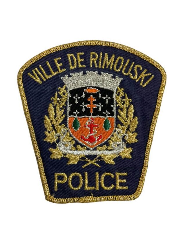 Canadian Ville De Rimouski Quebec Gold Border Police Patch