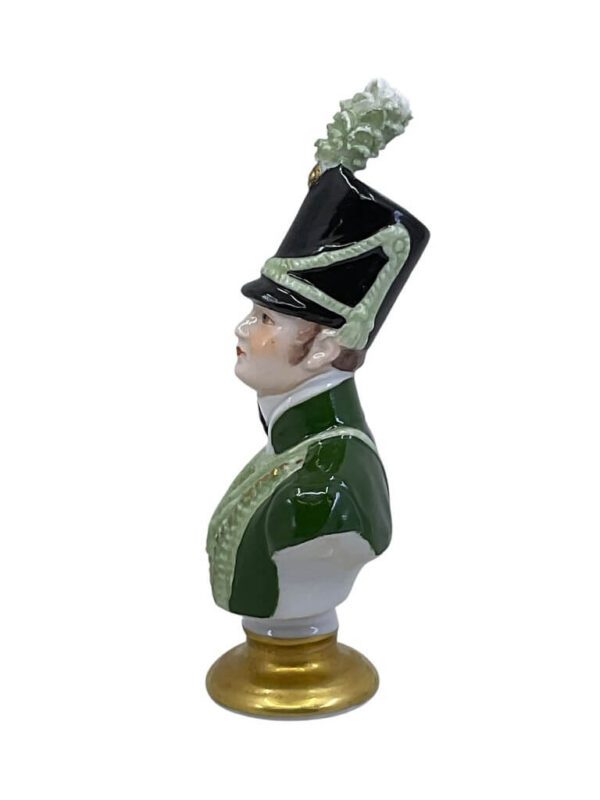 British Rudolf Kammer 1803 Rifleman Bust Porcelain Statue 4 Inches