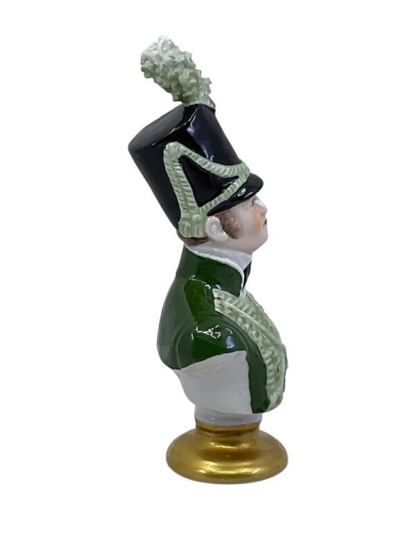 British Rudolf Kammer 1803 Rifleman Bust Porcelain Statue 4 Inches