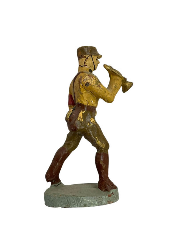 WW2 German Brownshirts SA Bandsman With Bugle Elastolin Toy Soldier 2