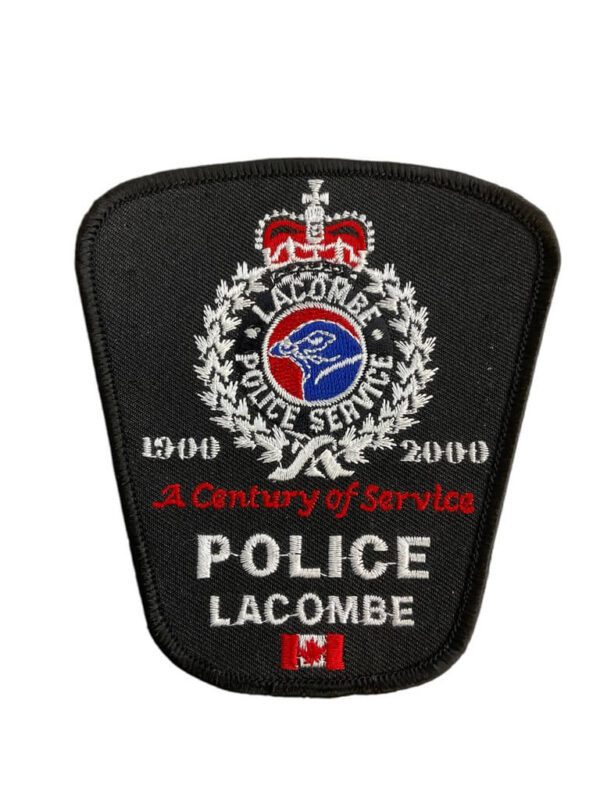 Canadian Lacombe Alberta Black Border Police Patch