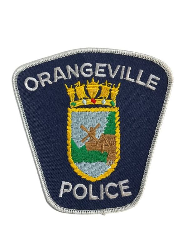 Canadian Orangeville Ontario White Border Police Patch