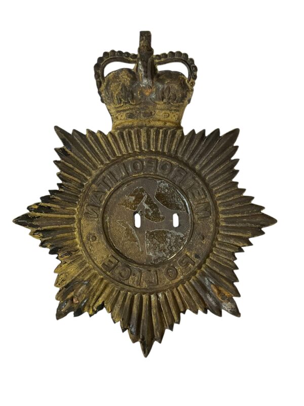 British Metropolitan Police Night Helmet Plate Missing Centre - Image 2