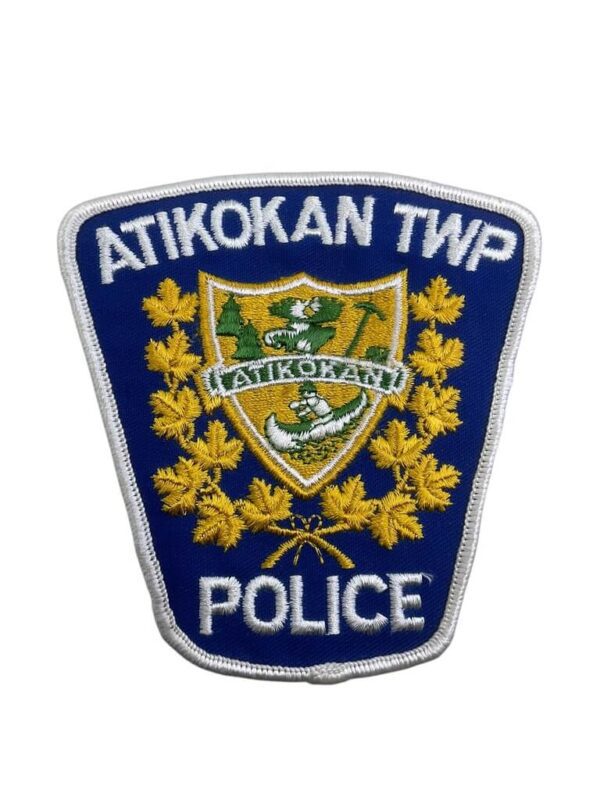 Canadian Atikokan Township Ontario White Border Police Patch