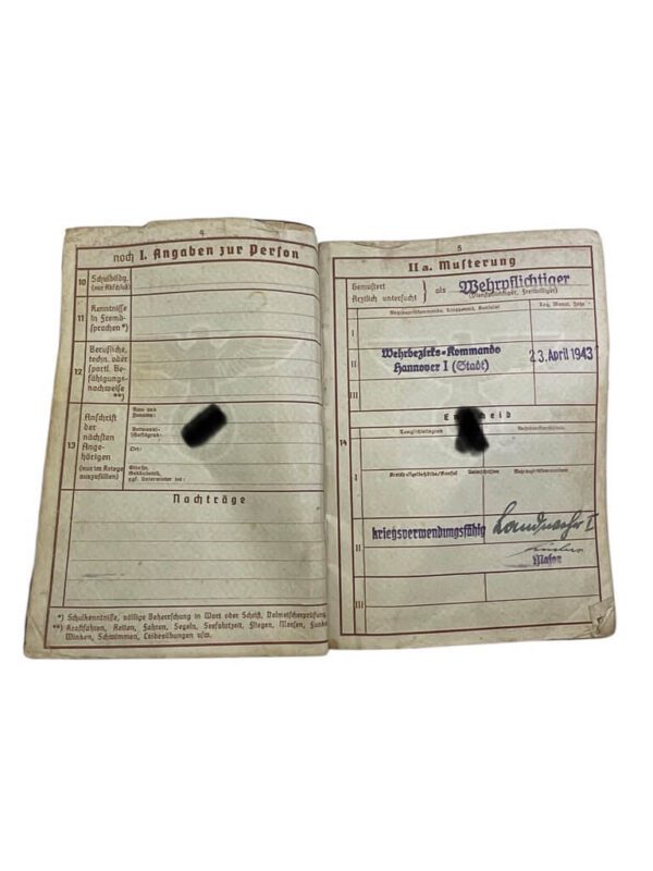 WW2 German Army Heer Identity Book Wehrpass - Image 4