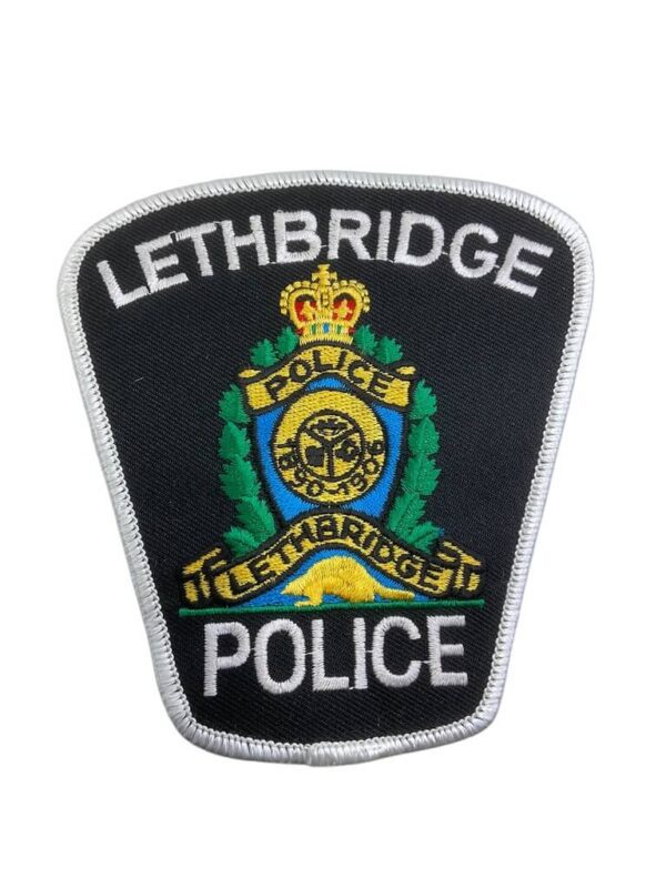 Canadian Lethbridge Alberta White Border Police Patch