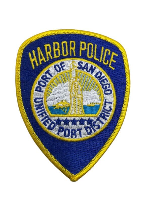 US Port of San Diego California Yellow Border Harbor Police Patch