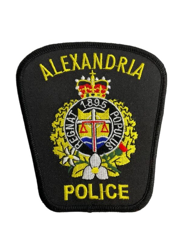 Canadian Alexandria Ontario Black Border Police Patch