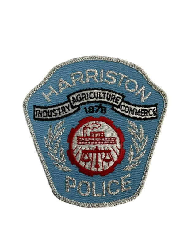 Canadian Harriston Ontario Silver Border Police Patch