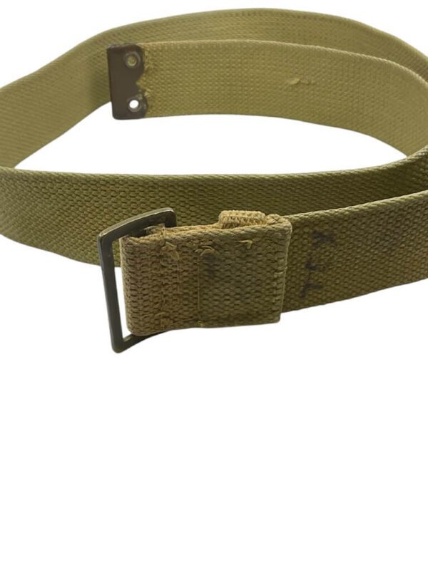 WW2 Canadian Web Belt Size Medium Blancoed - Image 4