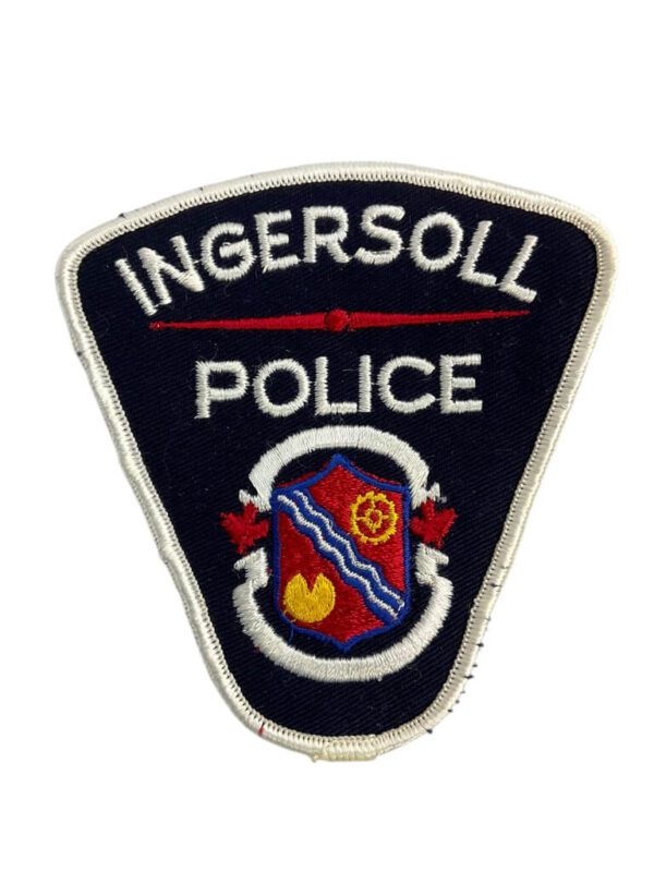 Canadian Ingersoll Ontario White Border Police Patch