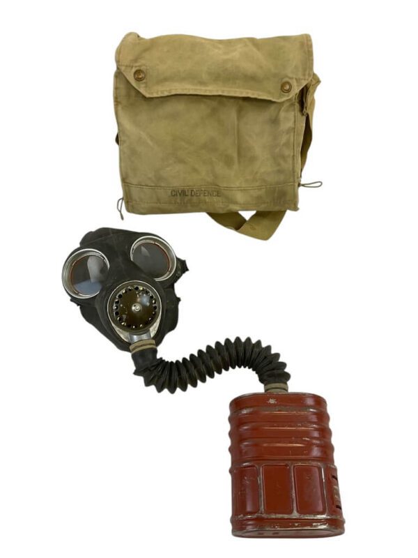 WW2 Canadian Home Front Civil Defence Respirator and Carrier Dated 1942