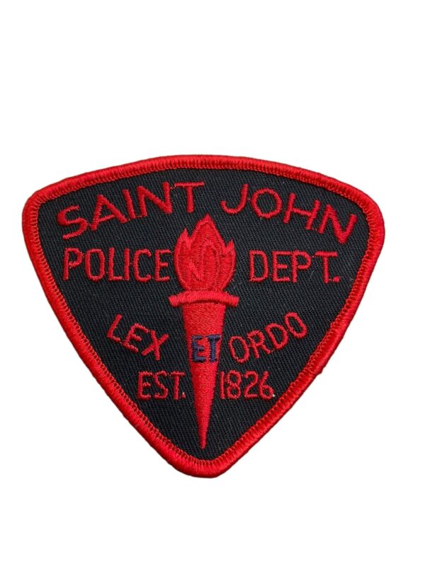 Canadian Saint John New Brunswick Red Border Police Patch