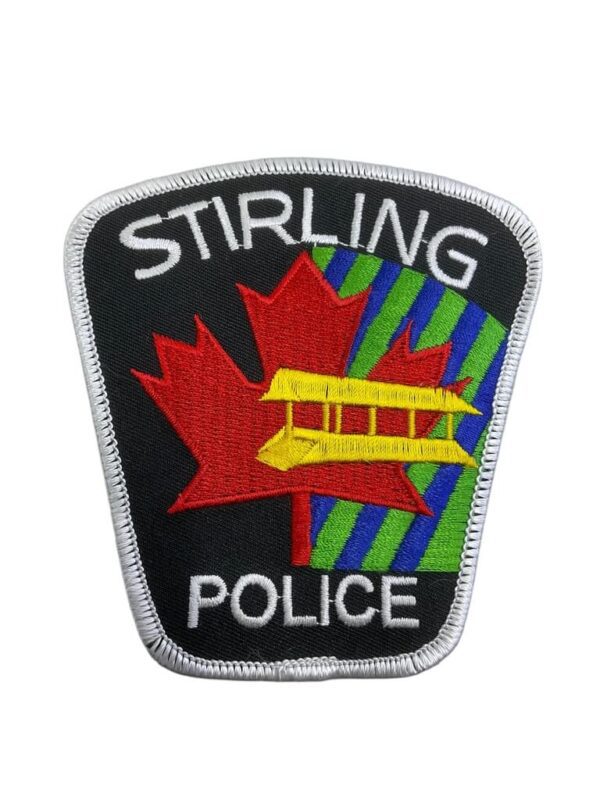 Canadian Stirling Ontario White Border Police Patch