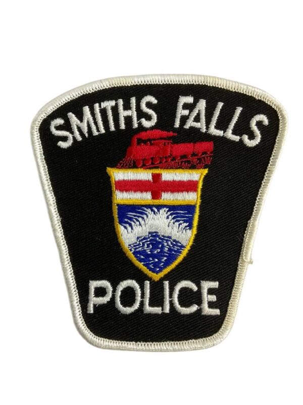 Canadian Smiths Falls Ontario White Border Police Patch