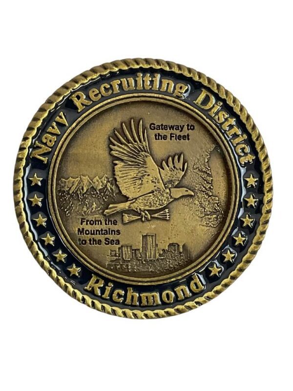 US Navy Recruiting District Richmond Virginia Challenge Coin - Image 2