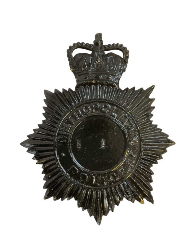 British Metropolitan Police Night Helmet Plate Missing Centre