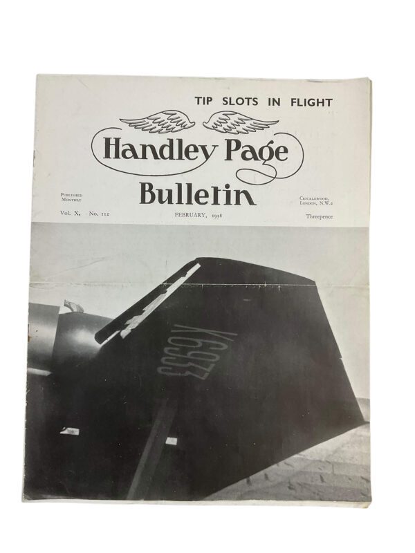 WW2 British RAF Tip Slots in Flight Handley Page Bulletin February 1938 Used Softcover Reference Magazine