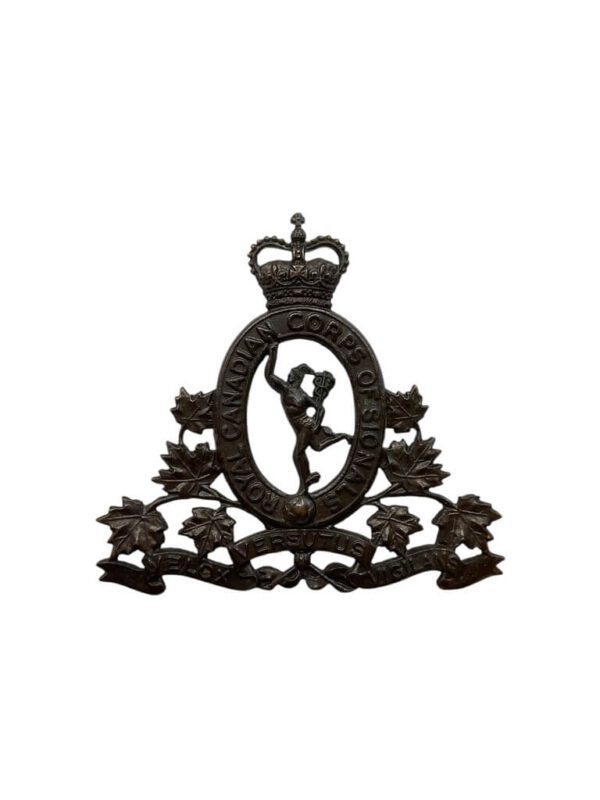 Royal Canadian Corps of Signals Officers Bronze Cap Badge