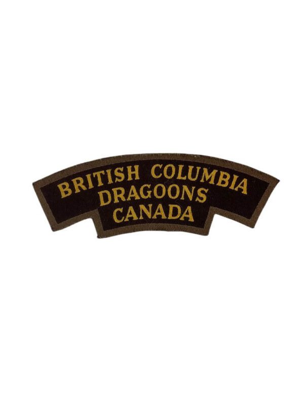 WW2 Canadian British Columbia Dragoons Canvas Shoulder Title Single