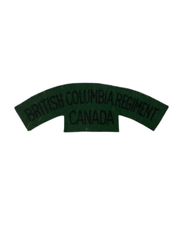 WW2 Canadian British Columbia Regiment Canvas Shoulder Title Single