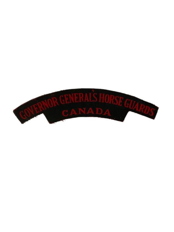 WW2 Canadian Governor General's Horse Guards Canvas Shoulder Title Single