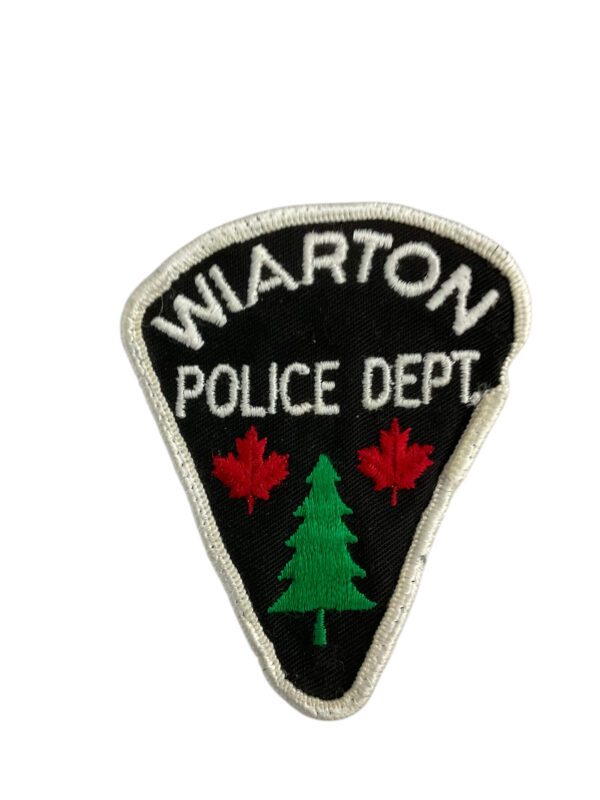 Canadian Wiarton Ontario White Border Police Shirt Patch