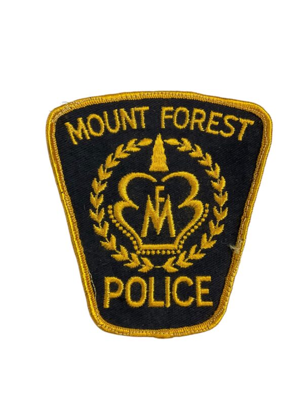 Canadian Mount Forest Ontario Yellow Border Police Patch