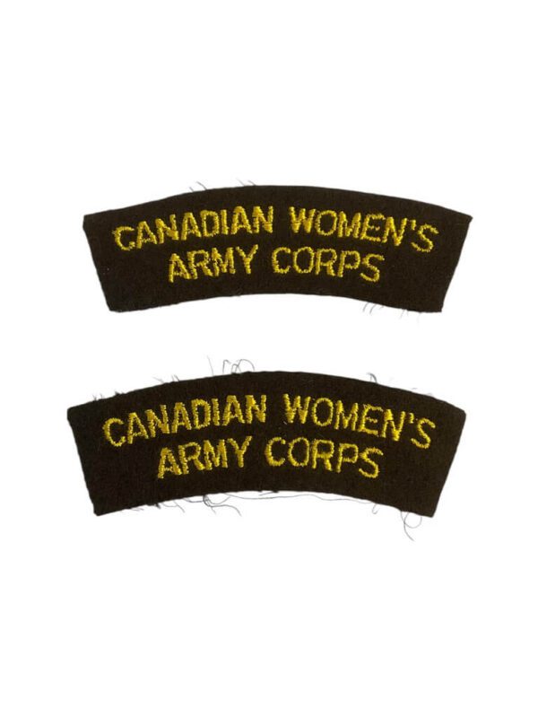 Canadian Women's Army Corps Shoulder Titles Insignia Pair