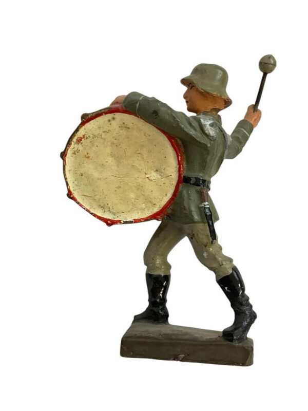 WW2 German Army Heer Bandsman With Bass Drum Lineol Toy Soldier - Image 2