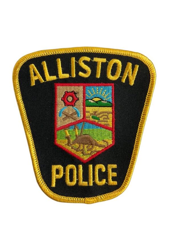 Canadian Alliston Ontario Yellow Border Police Patch