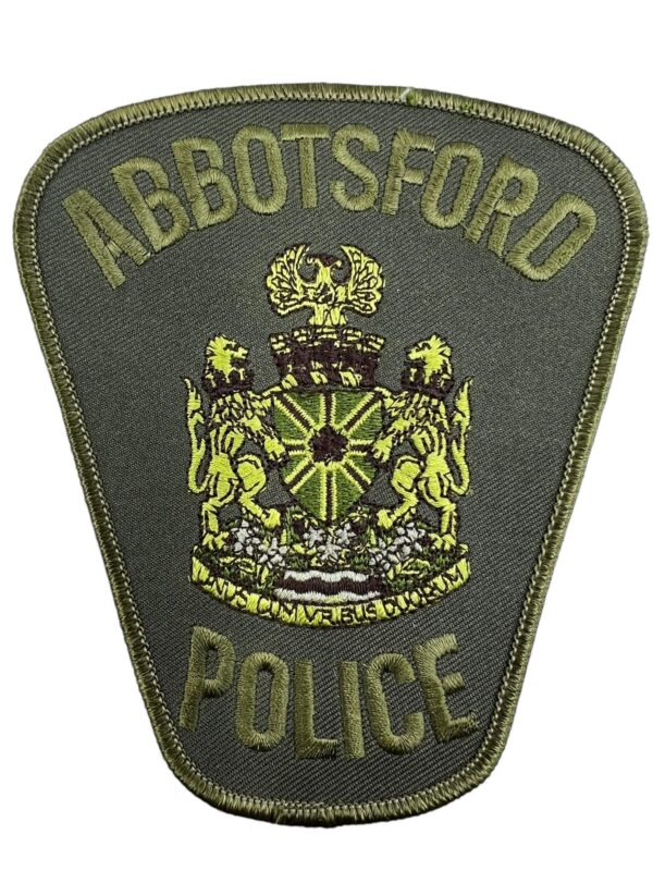 Canadian Abbotsford British Columbia TRU Tactical OD Green Police Patch